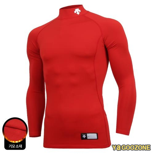 [DESCENTE] S9121ZCO23 RED0 베이스볼 하프넥 기모 긴팔 언더셔츠