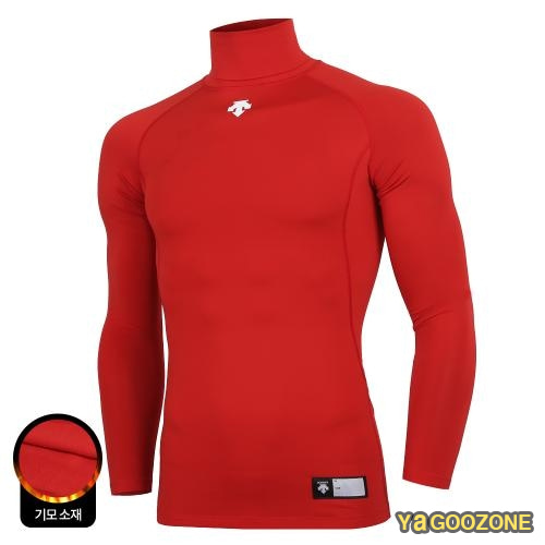 [DESCENTE] S9121ZCO24 RED0 베이스볼 하이넥 기모 긴팔 언더셔츠